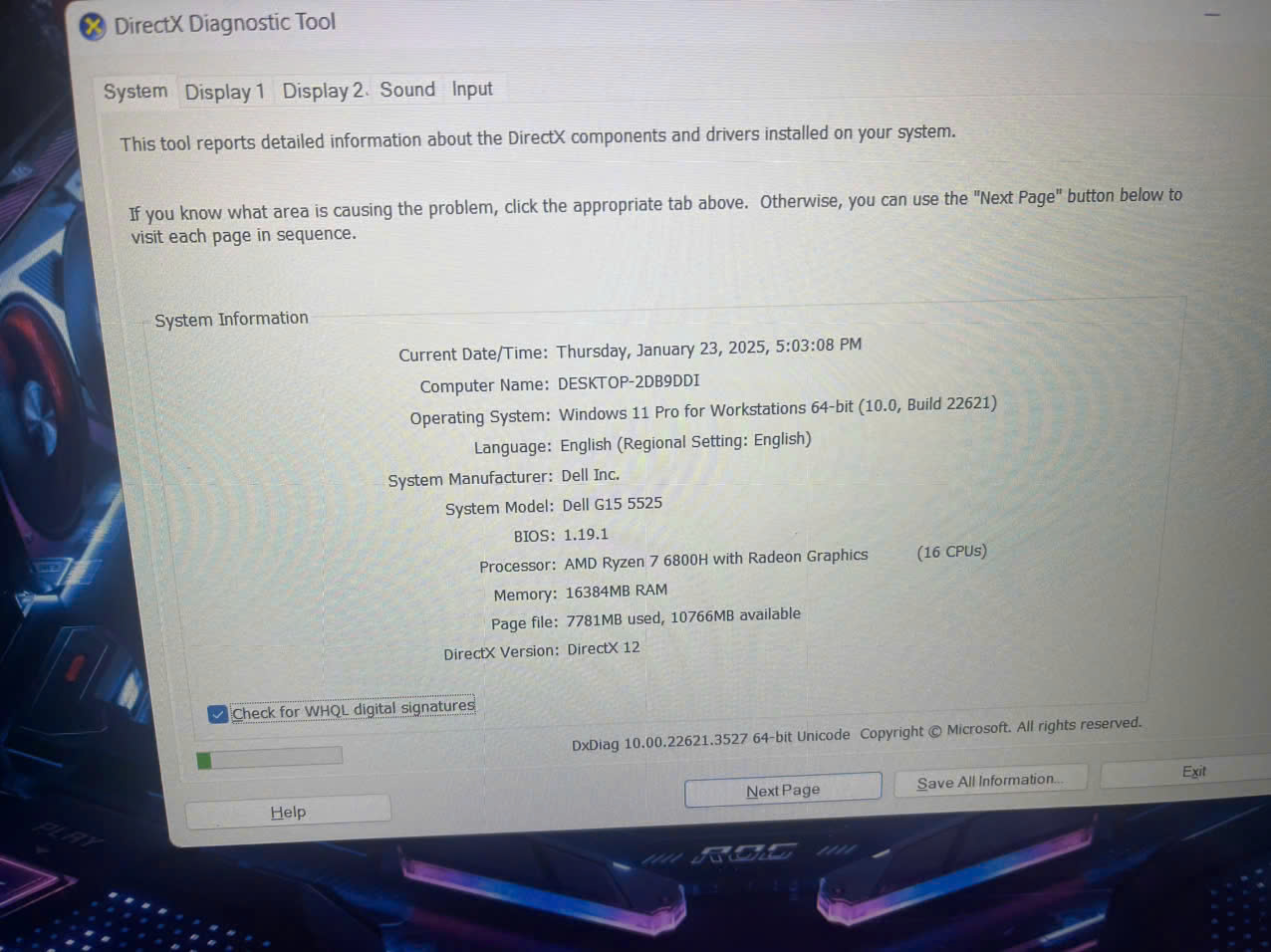 LAPTOP Dell G15 5525 gaming - Hình ảnh 4