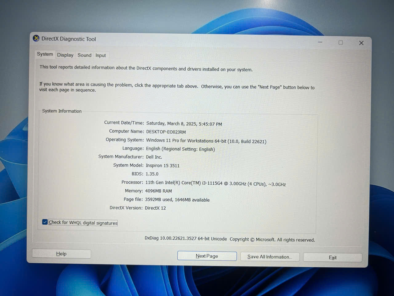LAPTOP Dell inspiron 15 3511 Cảm ứng - Hình ảnh 5