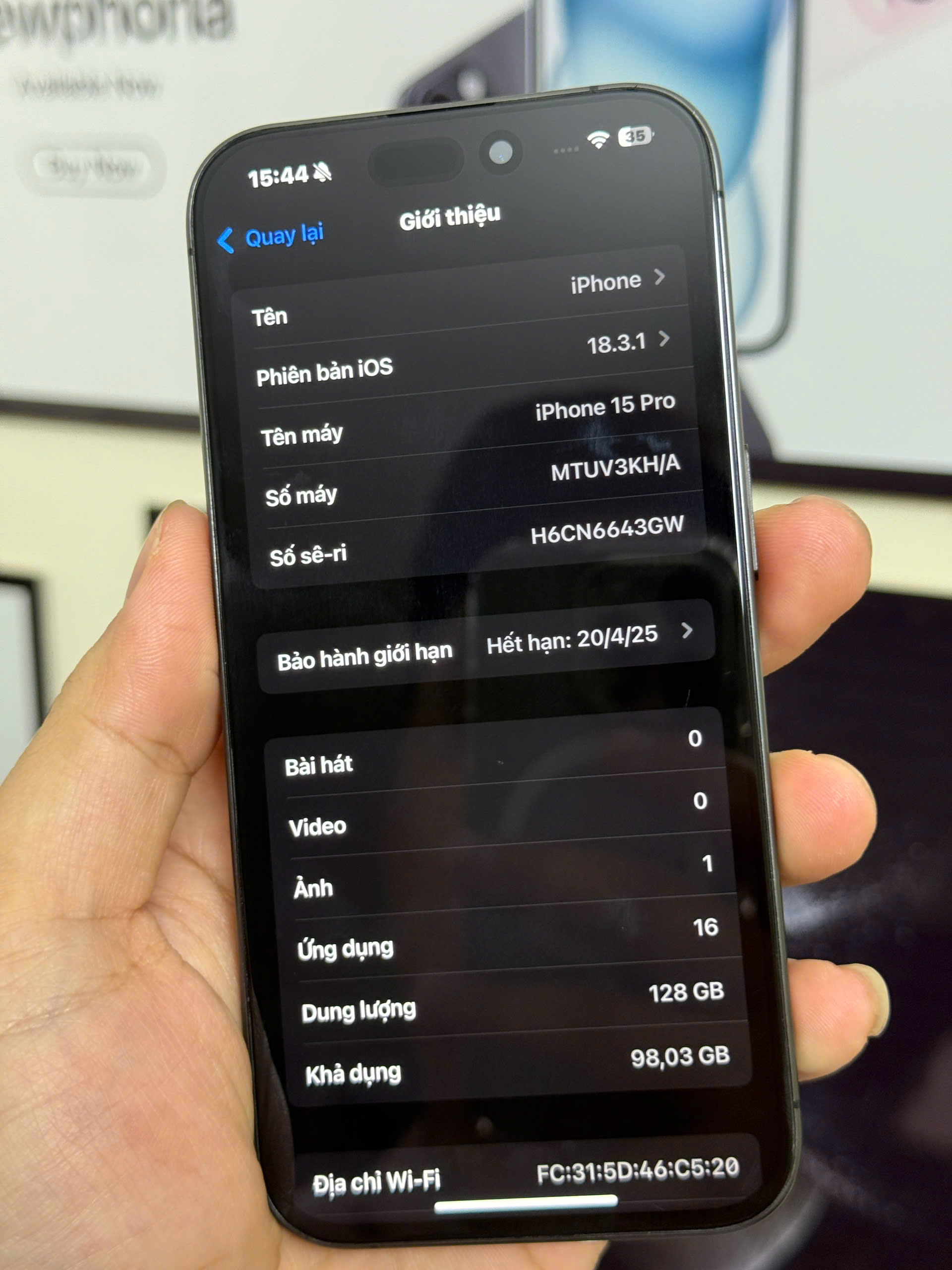 ĐIỆN THOẠI IPHONE 15PRO 128GB - Hình ảnh 2