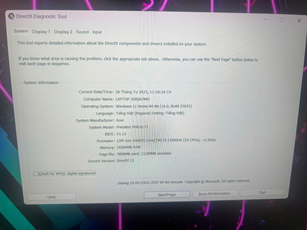 Acer Predator Helios Neo 16 PHN16-71Gamming thủ lĩnh, cấu hình căng đét - Hình ảnh 2