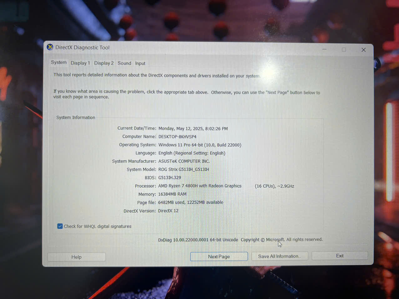 laptop Asus Rog Trix G513IH Gaming ‼️‼️chiến game đồ hoạ ngon đét - Hình ảnh 2