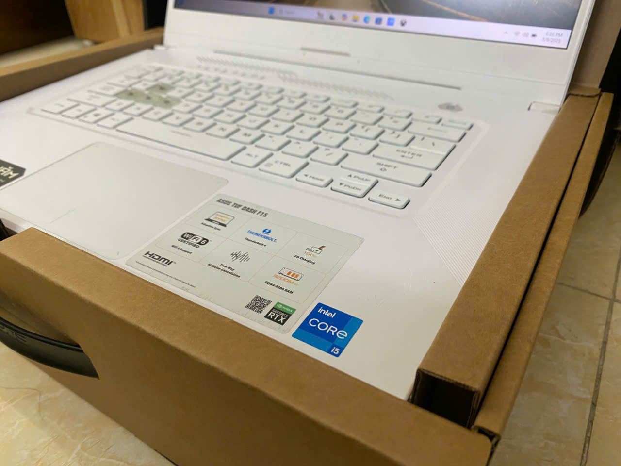 laptop ASUS TUF Dash F15 FX516PC Gaming, đời cao, máy trắng như ngọc trinh - Hình ảnh 8