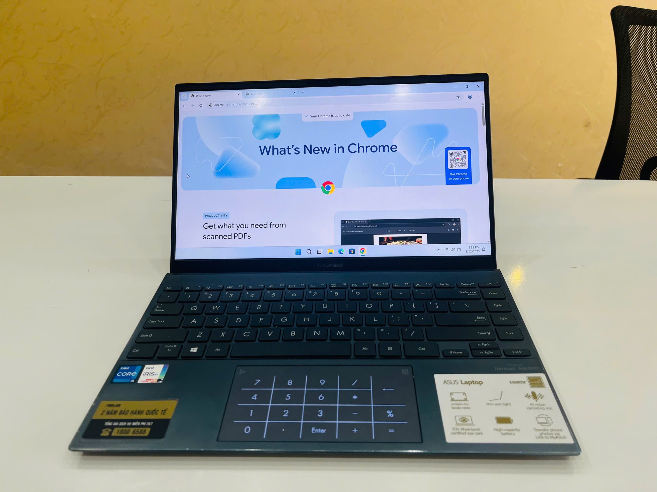 laptop Asus zenbook UX425EA vỏ nhôm nguyên khối - nhẹ chỉ 1kg thôi- chiếc laptop mỏng nhẹ nhất _Chip coi5-1135G7 - Hình ảnh 8
