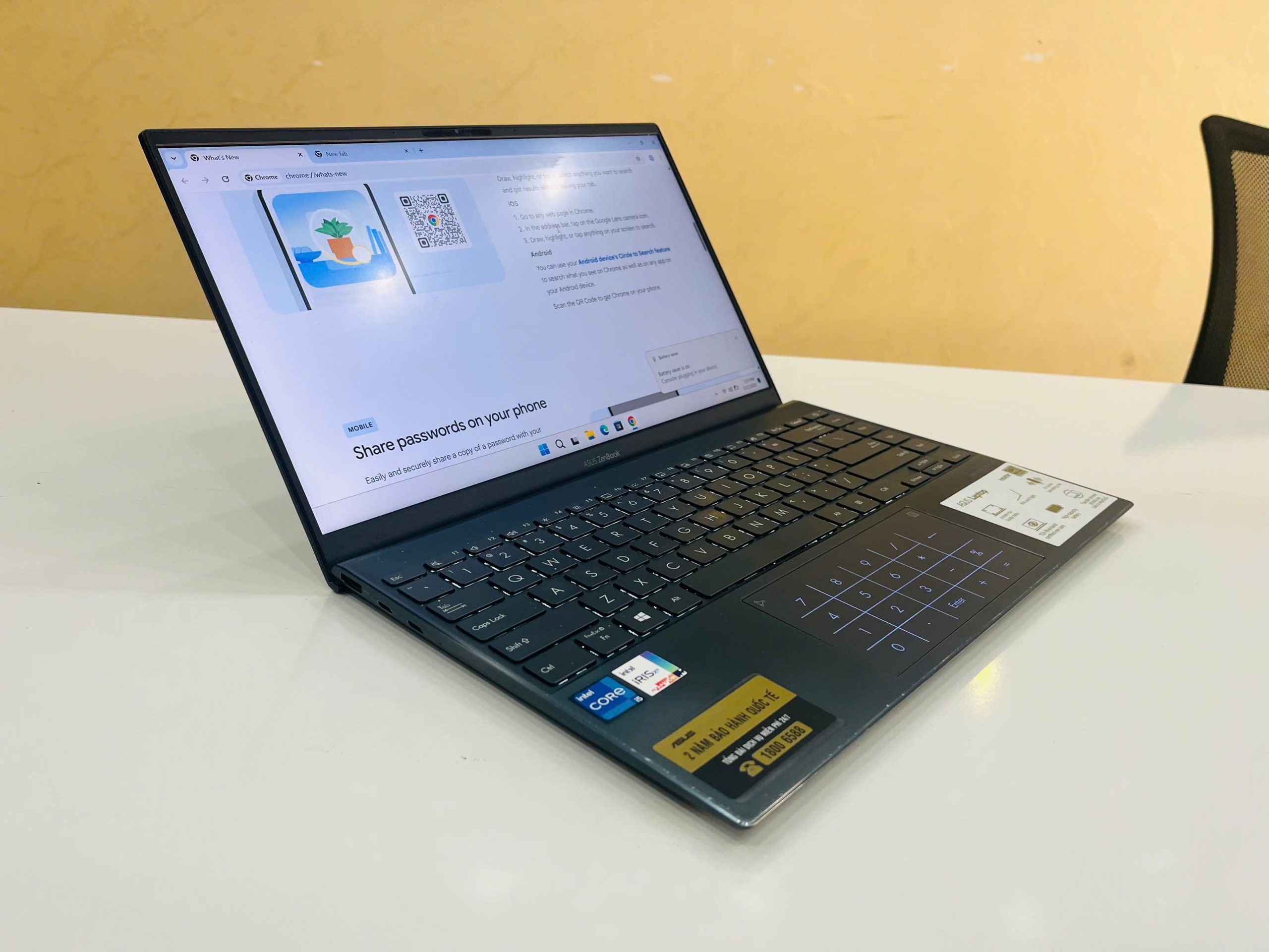 laptop Asus zenbook UX425EA vỏ nhôm nguyên khối - nhẹ chỉ 1kg thôi- chiếc laptop mỏng nhẹ nhất _Chip coi5-1135G7 - Hình ảnh 12