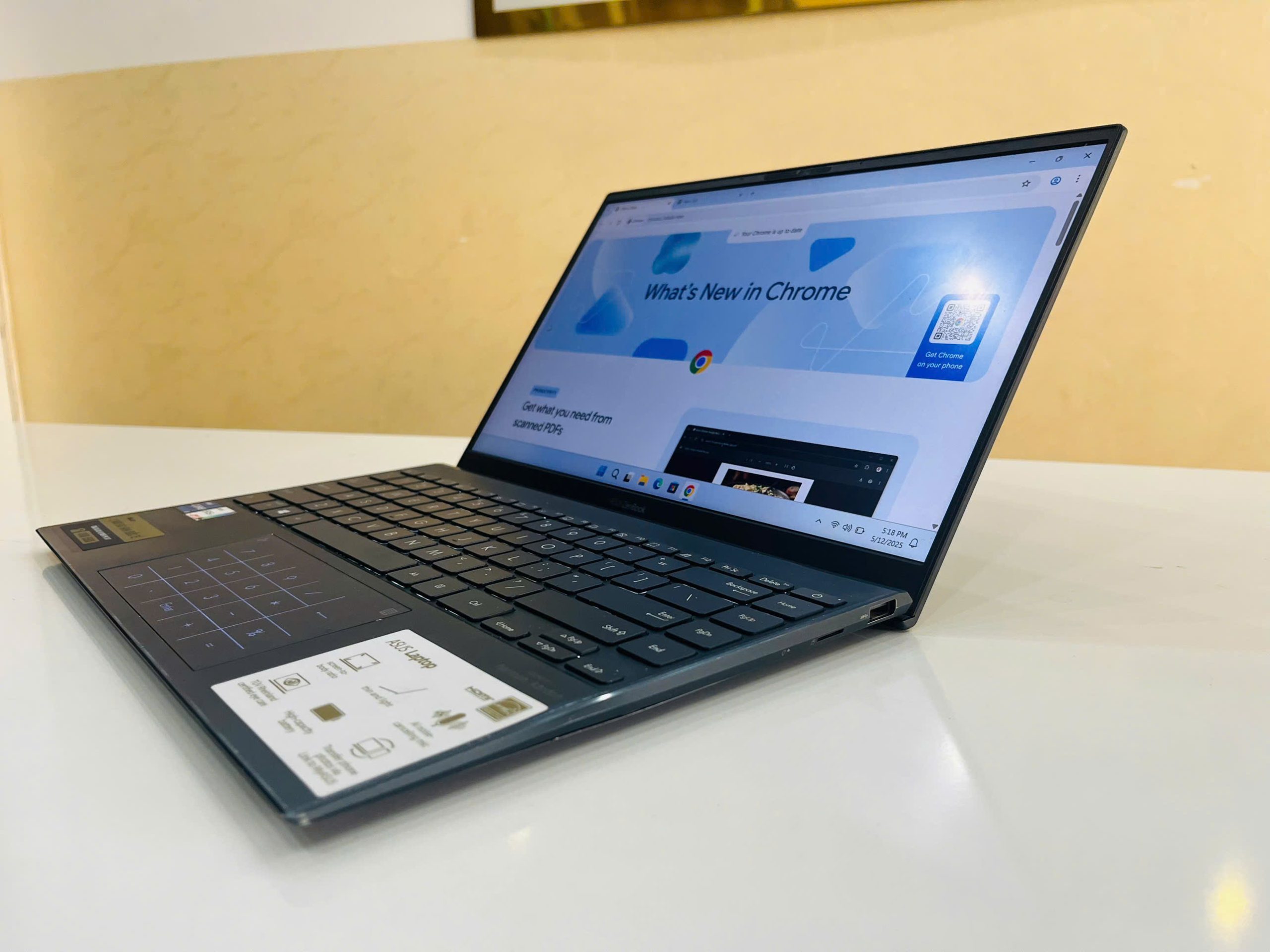laptop Asus zenbook UX425EA vỏ nhôm nguyên khối - nhẹ chỉ 1kg thôi- chiếc laptop mỏng nhẹ nhất _Chip coi5-1135G7 - Hình ảnh 13