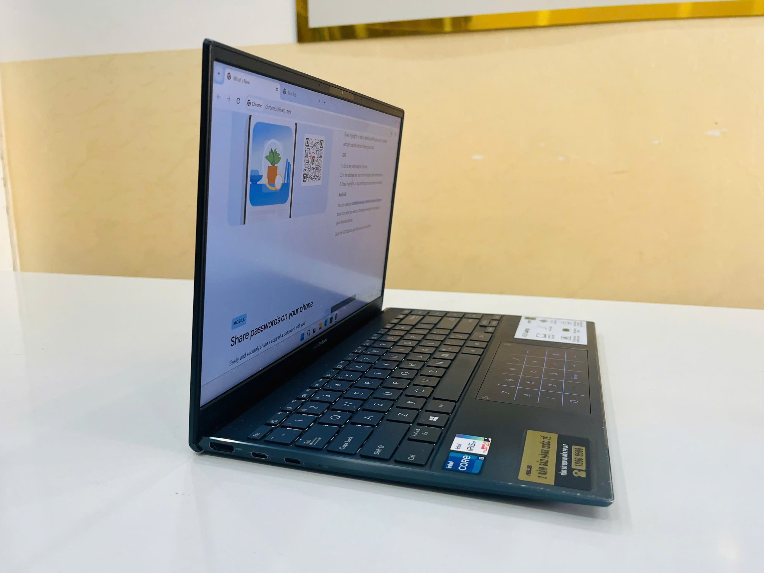 laptop Asus zenbook UX425EA vỏ nhôm nguyên khối - nhẹ chỉ 1kg thôi- chiếc laptop mỏng nhẹ nhất _Chip coi5-1135G7 - Hình ảnh 14