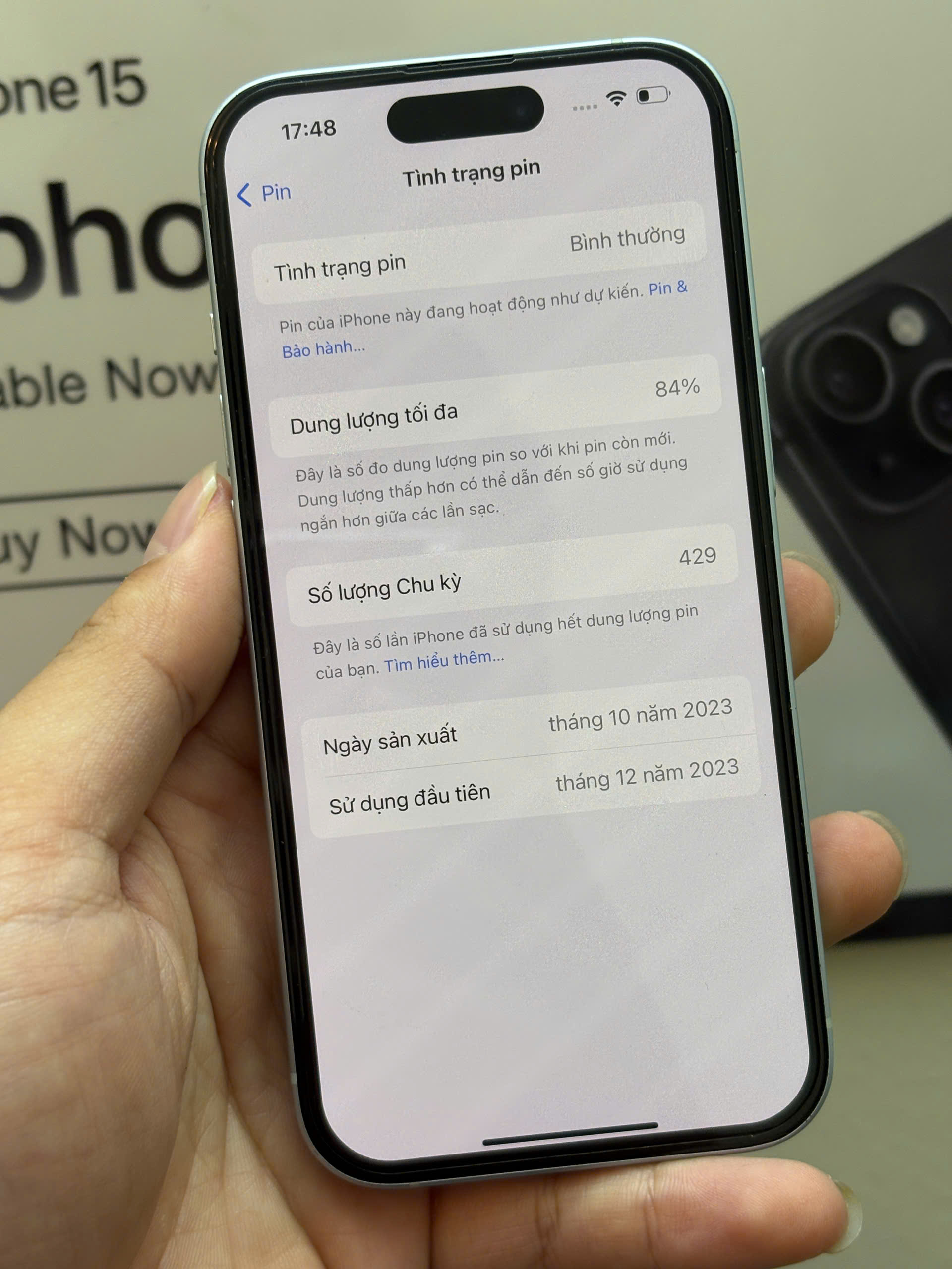 điện thoại iphone 15 128GB lock đã cnc - Hình ảnh 2