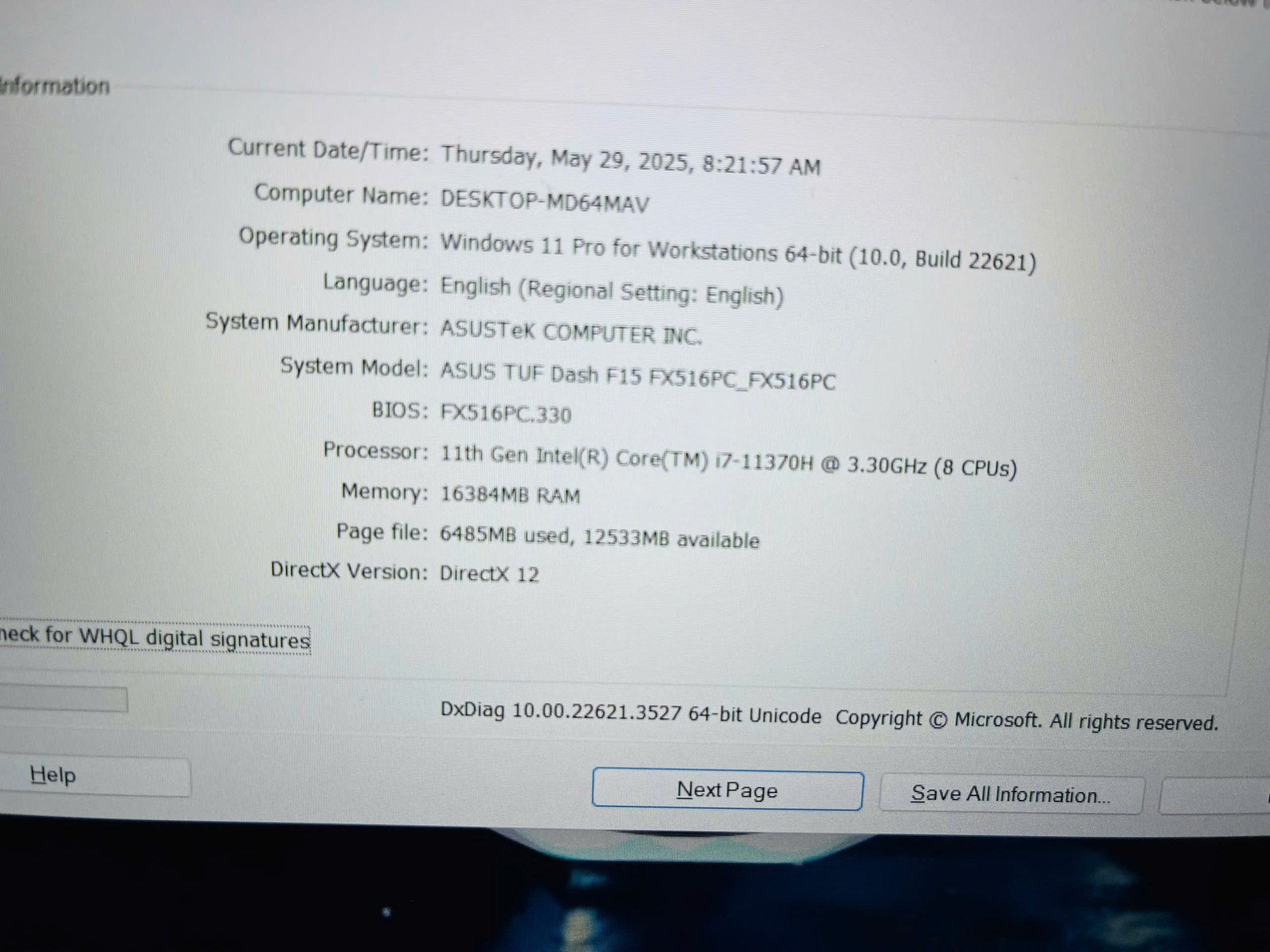 Asus tuf Dash F15 FX516pc Gaming Máy mỏng nhẹ, cấu hình cực khoẻ - Hình ảnh 5